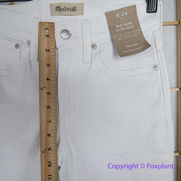 NEW Madewell Kick Out Crop Jeans in pure white, 24 - Picture 6 of 16
